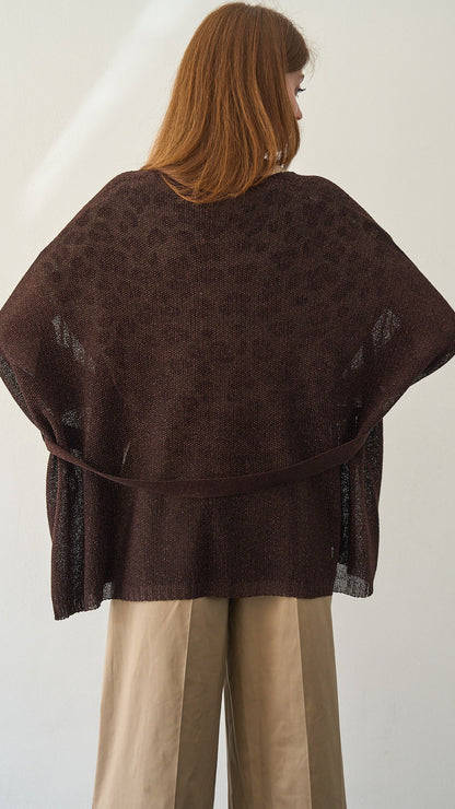 Kontatto - Kimono lurex con cintura ART-3M1554C Moro - Rame lurex