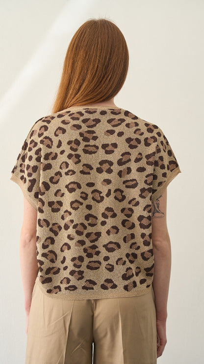 Kontatto - Gilet maculato lurex ART.3M1559C Oro - Mou - Moro