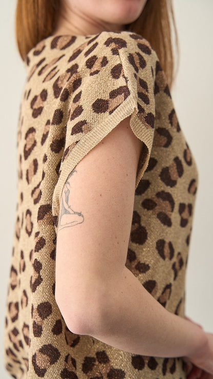 Kontatto - Gilet maculato lurex ART.3M1559C Oro - Mou - Moro