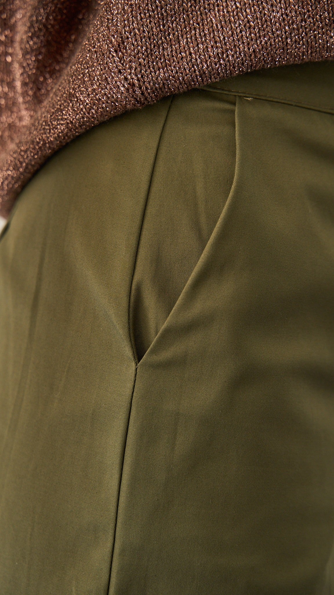 King Kong - Pantalone palazzo in cotone ART.SP8EG17 Verde militare "Amry"