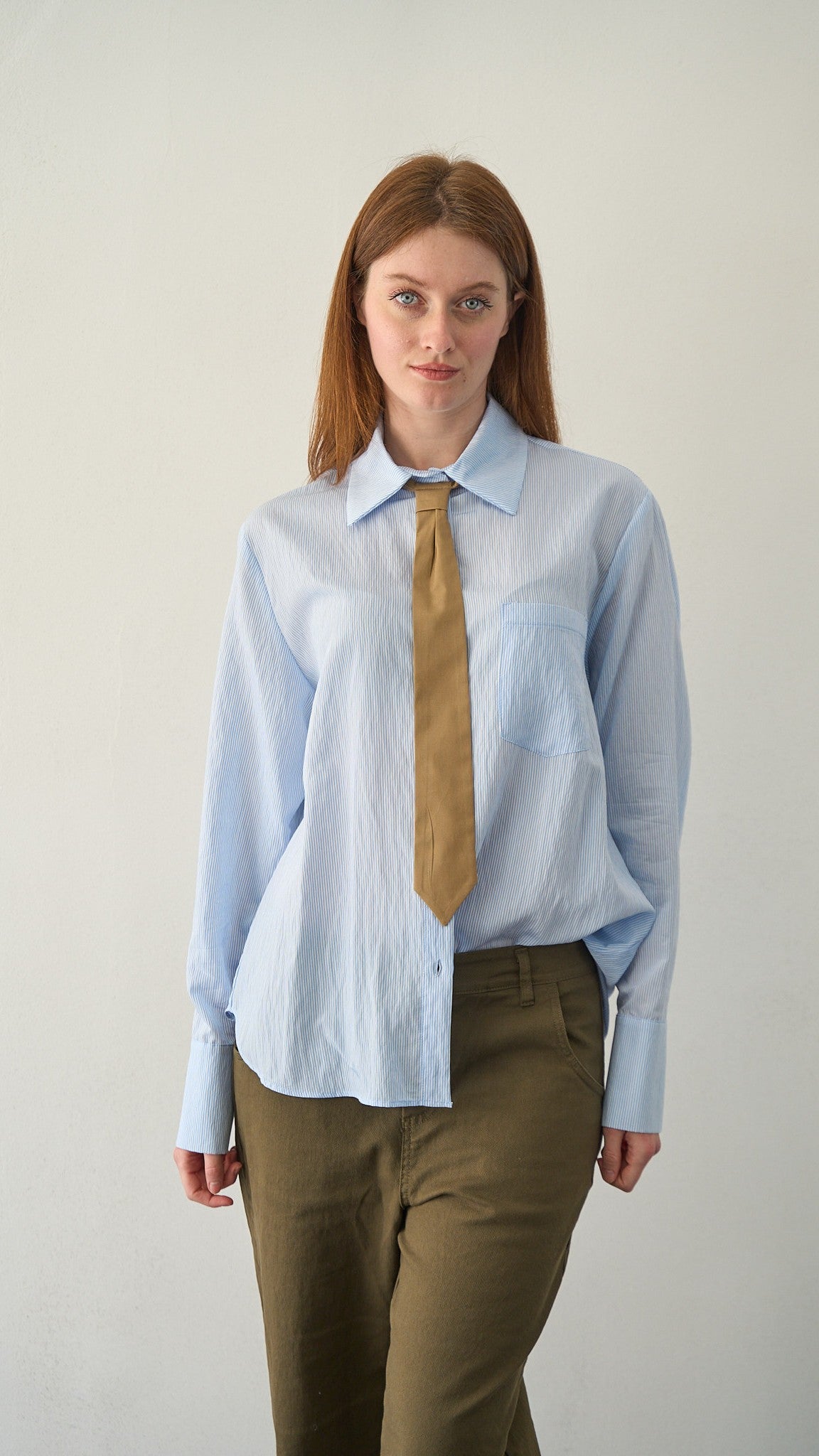 Kontatto - Camicia cravatta - ART.B6506C Azzurro - Bianco - Beige