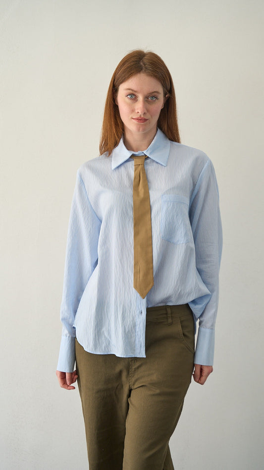 Kontatto - Camicia cravatta ART.B6506C Azzurro - Bianco - Beige