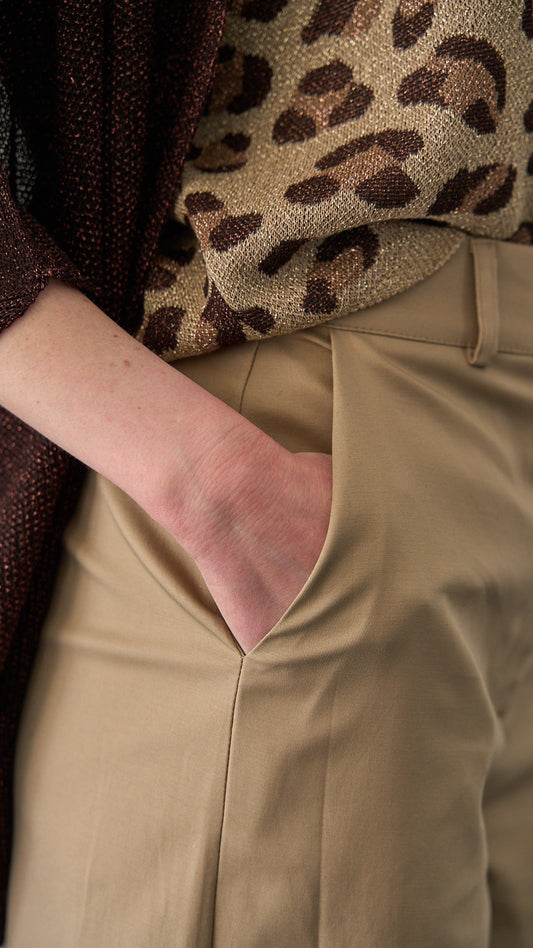 King Kong - Pantalone palazzo in cotone ART.SP8EG17 Sabbia