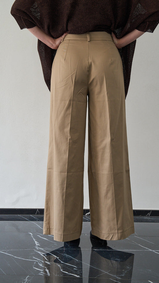 King Kong - Pantalone palazzo in cotone ART.SP8EG17 Sabbia