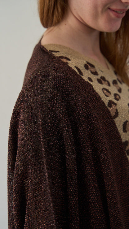 Kontatto - Kimono lurex con cintura ART-3M1554C Moro - Rame lurex