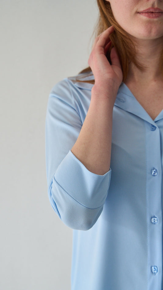 SDB - Camicia spandex con manica tre quarti ART.4350P Celeste