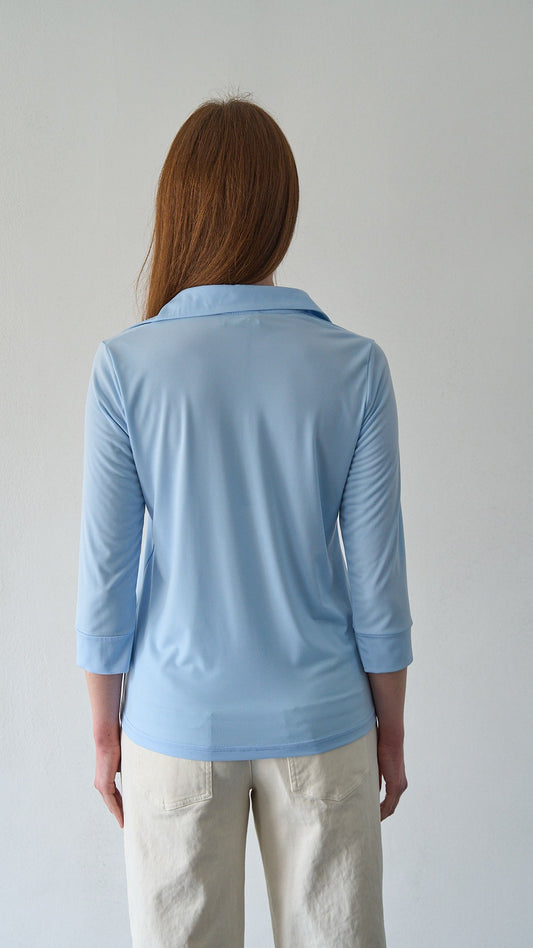 SDB - Camicia spandex con manica tre quarti ART.4350P Celeste