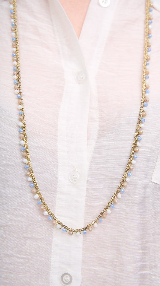 Via Roma - Collana "Daphne" Oro - Bianco - Avorio - Celeste