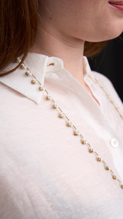 Via Roma - Collana "Tris" Oro - Bianco