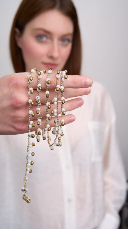 Via Roma - Collana "Tris" Oro - Bianco