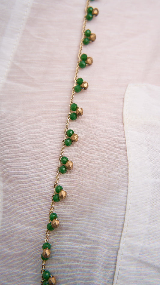 Via Roma - Collana "Tris" Verde - Oro