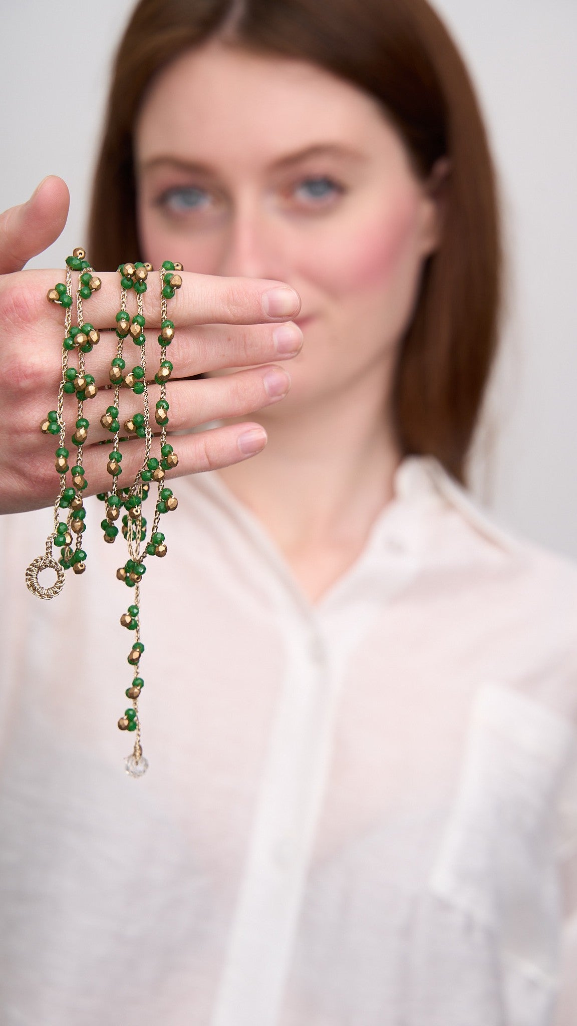 Via Roma - Collana "Tris" Verde - Oro