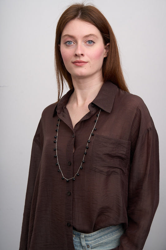 Tensione in - Camicia lyocell con tasca laterale - ART.TE26C3130 Moro