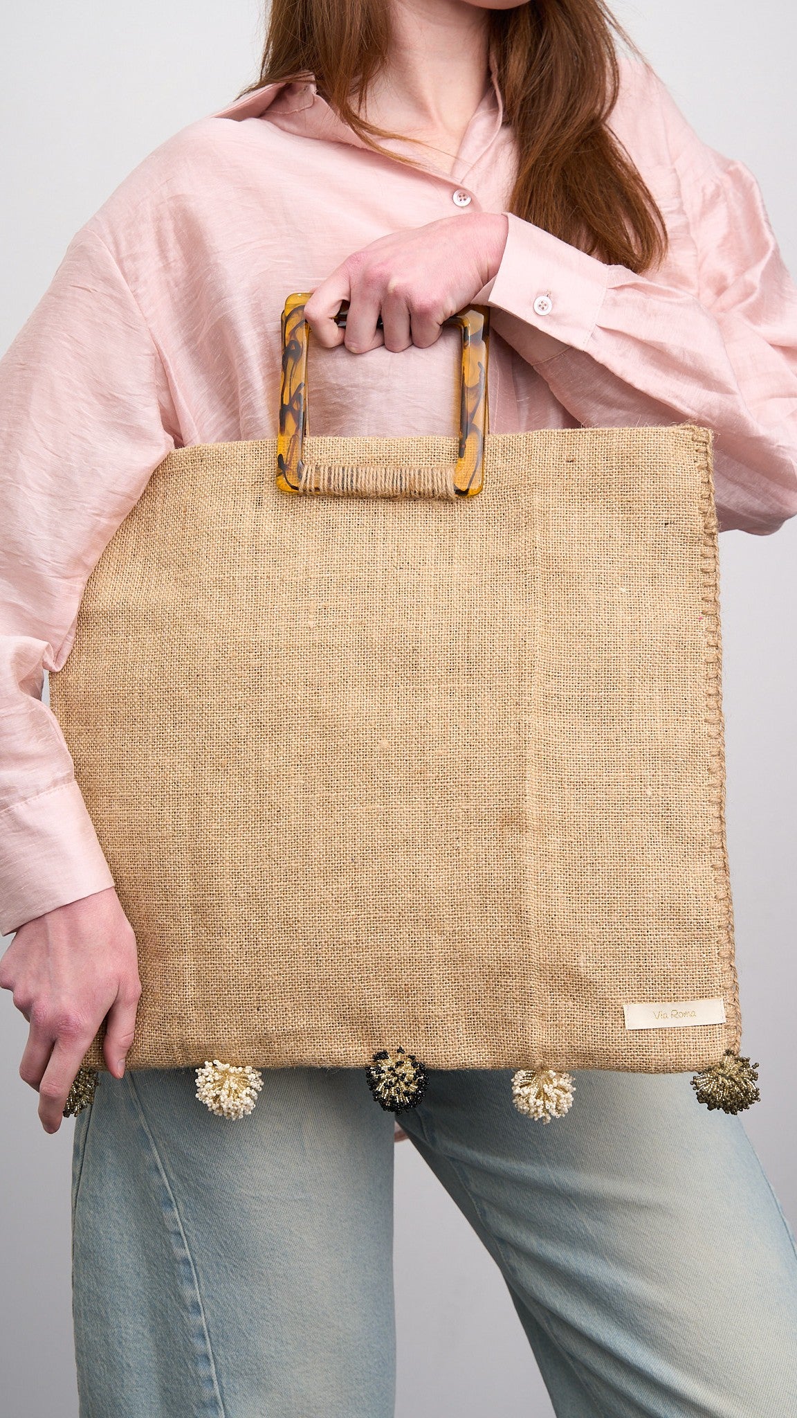 Via Roma - Borsa " Maxi Juta" pezzo unico, limited edition Juta Lurex