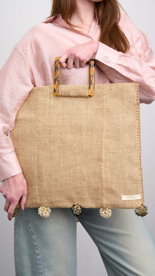 Via Roma - Borsa " Maxi Juta" pezzo unico, limited edition Juta Lurex