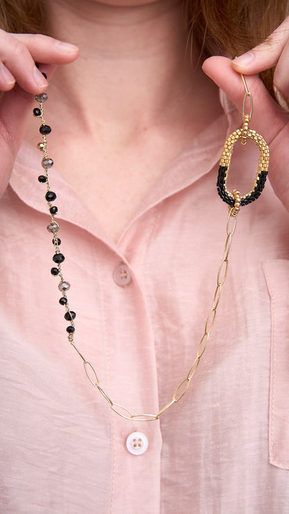 Via Roma - Collana "Antonella" Nero - Grigio - Oro