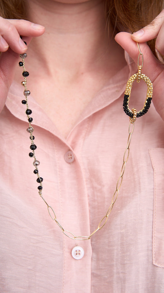 Via Roma - Collana "Antonella" Nero - Grigio - Oro