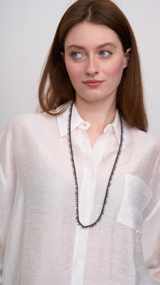 Via Roma - Collana "Daphne" Canna di fucile - trasparente cangiante