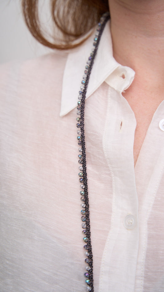 Via Roma - Collana "Daphne" Canna di fucile - trasparente cangiante