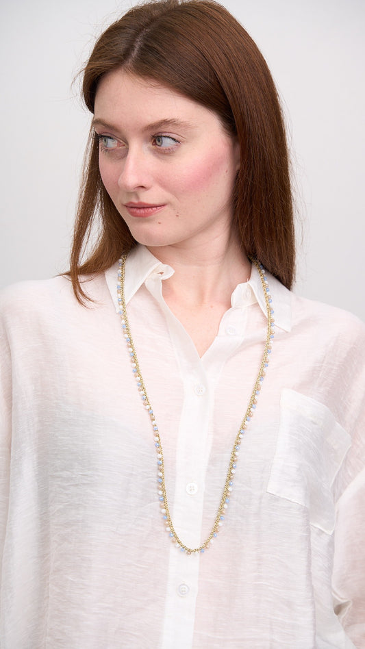 Via Roma - Collana "Daphne" Oro - Bianco - Avorio - Celeste