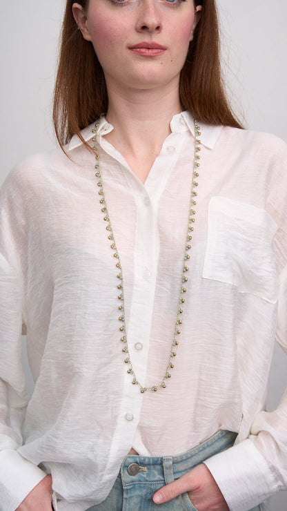 Via Roma - Collana "Tris" Oro - Verde salvia