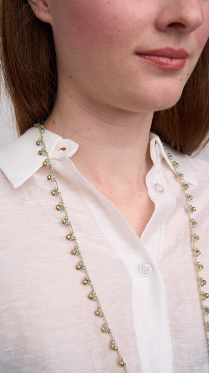 Via Roma - Collana "Tris" Oro - Verde salvia