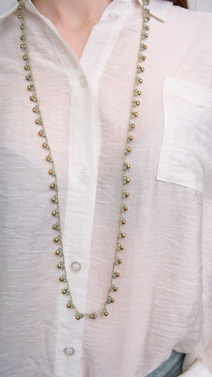 Via Roma - Collana "Tris" Oro - Verde salvia