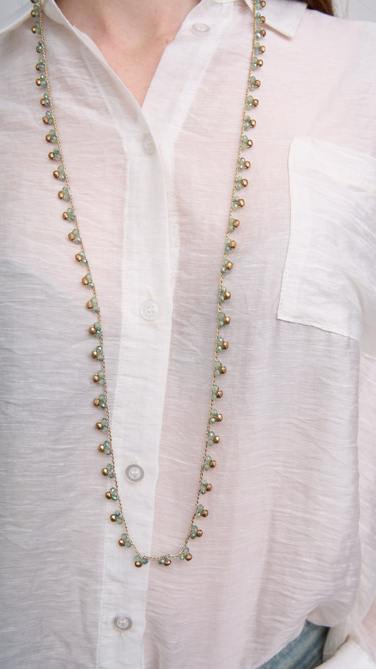 Via Roma - Collana "Tris" Oro - Verde salvia