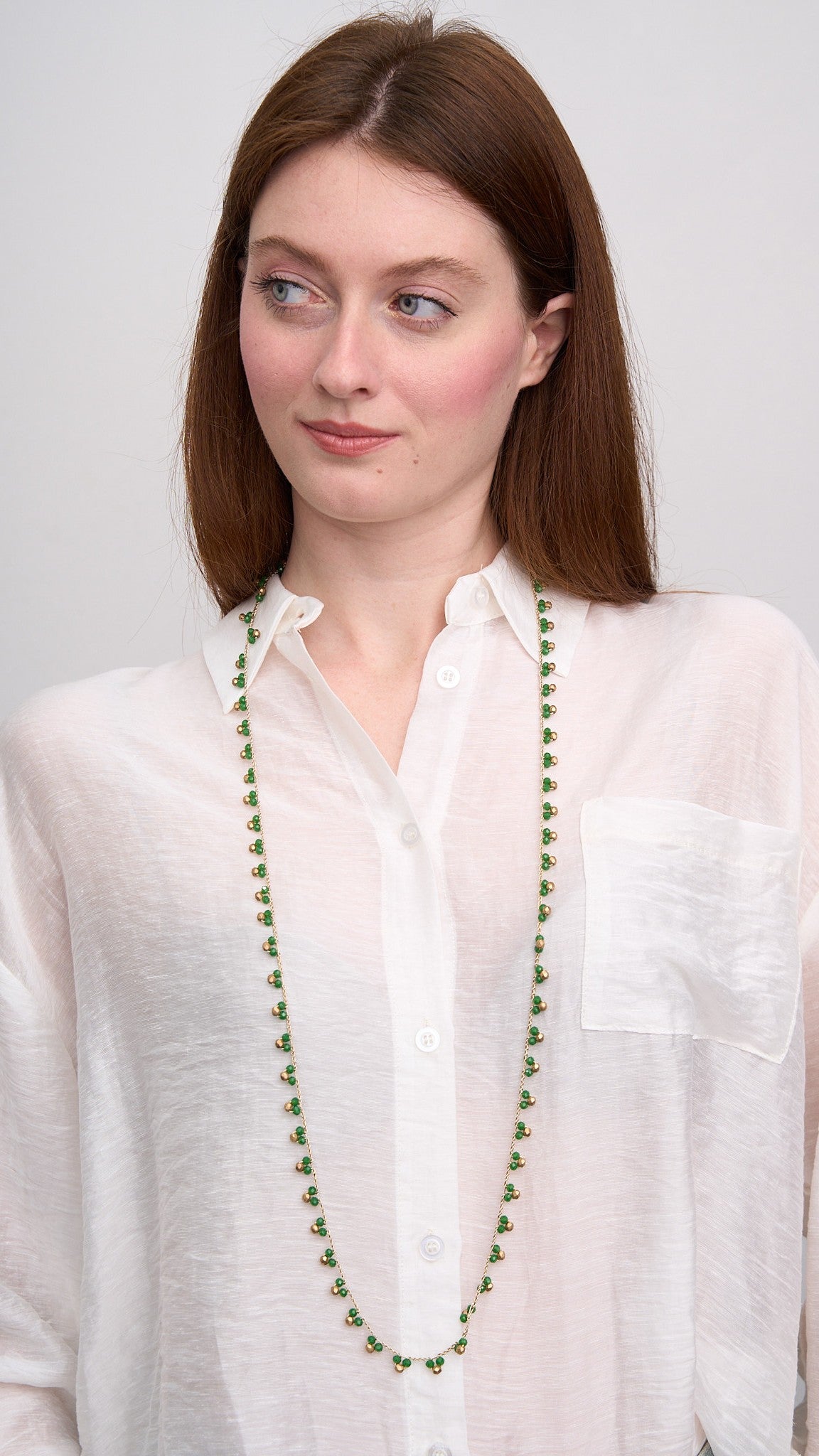 Via Roma - Collana "Tris" Verde - Oro