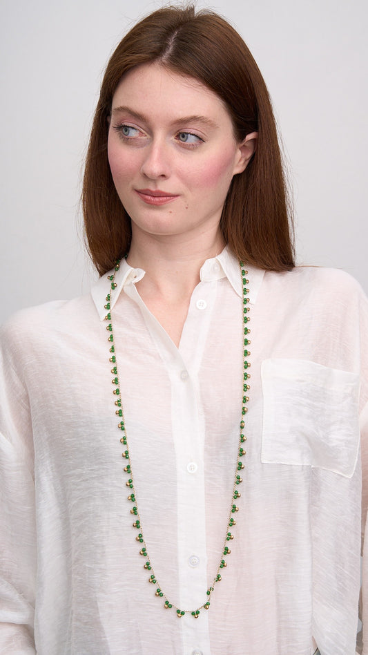 Via Roma - Collana "Tris" Verde - Oro