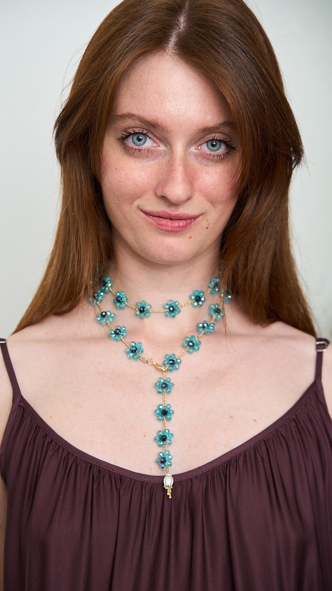 Via Roma - Collana "Fiore Maxi" Celeste - Blu