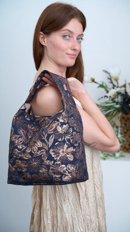 Via Roma - Borsa "Angy" Blu - Rame chiaro