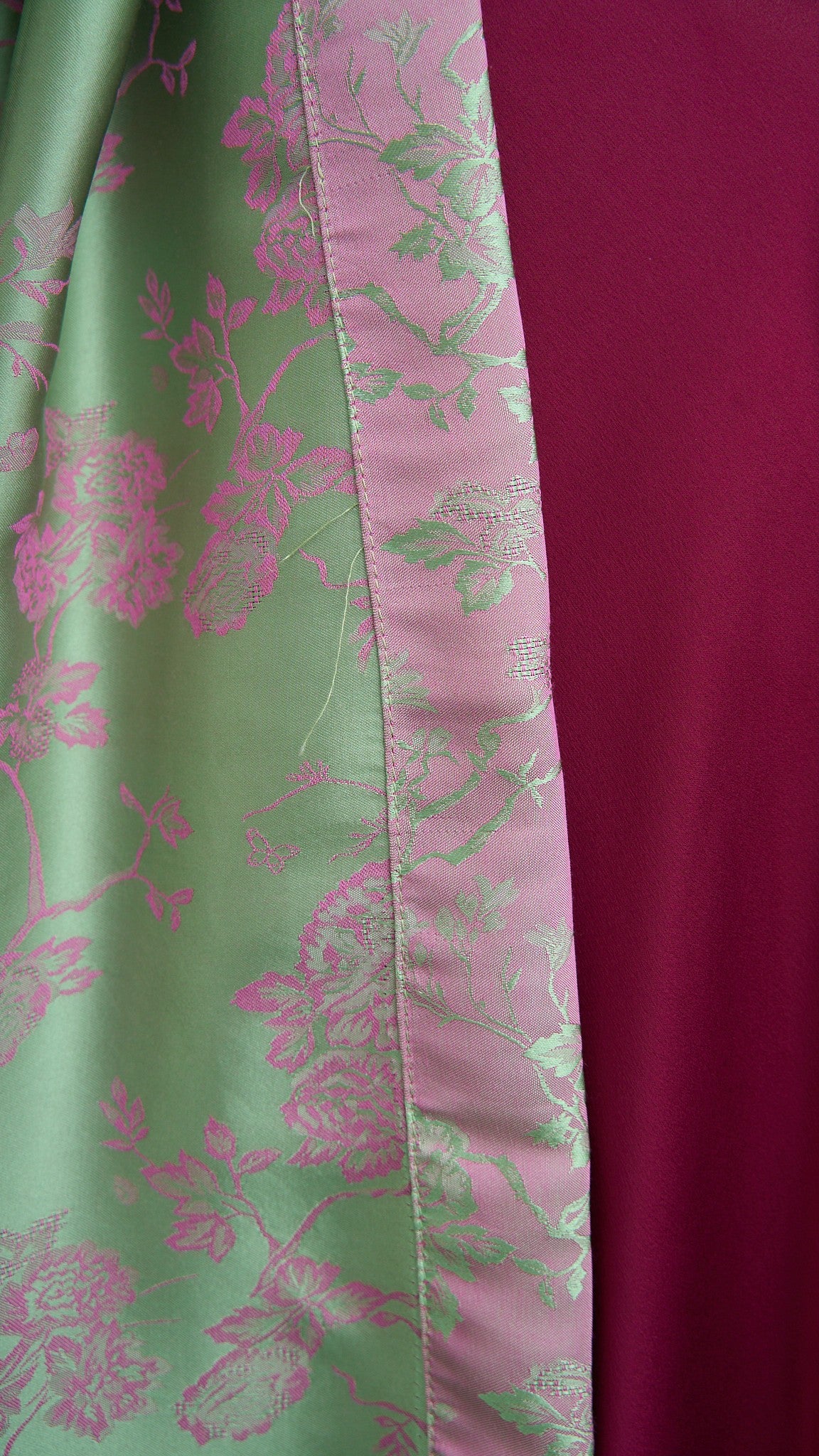 Via Roma - Kimono ampio fantasia - Verde - Rosa