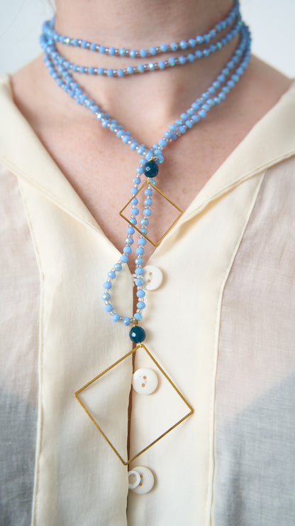 Via Roma - Collana "Gioia" Azzurro - Blu - Dorato