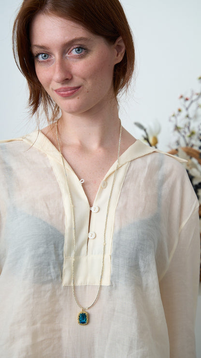Via Roma - Collana "Cassandra" - Argento - Dorato - Turchese