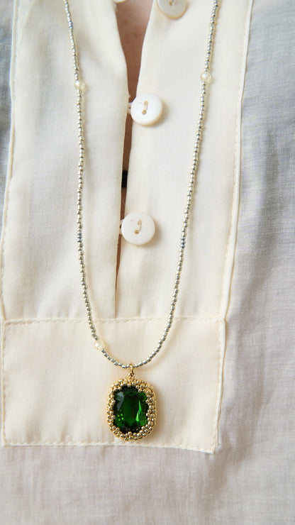 Via Roma - Collana "Cassandra" - Argento - Dorato - Verde