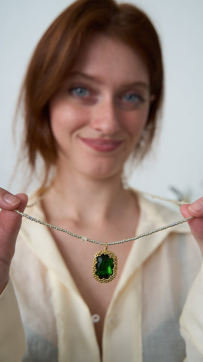 Via Roma - Collana "Cassandra" - Argento - Dorato - Verde
