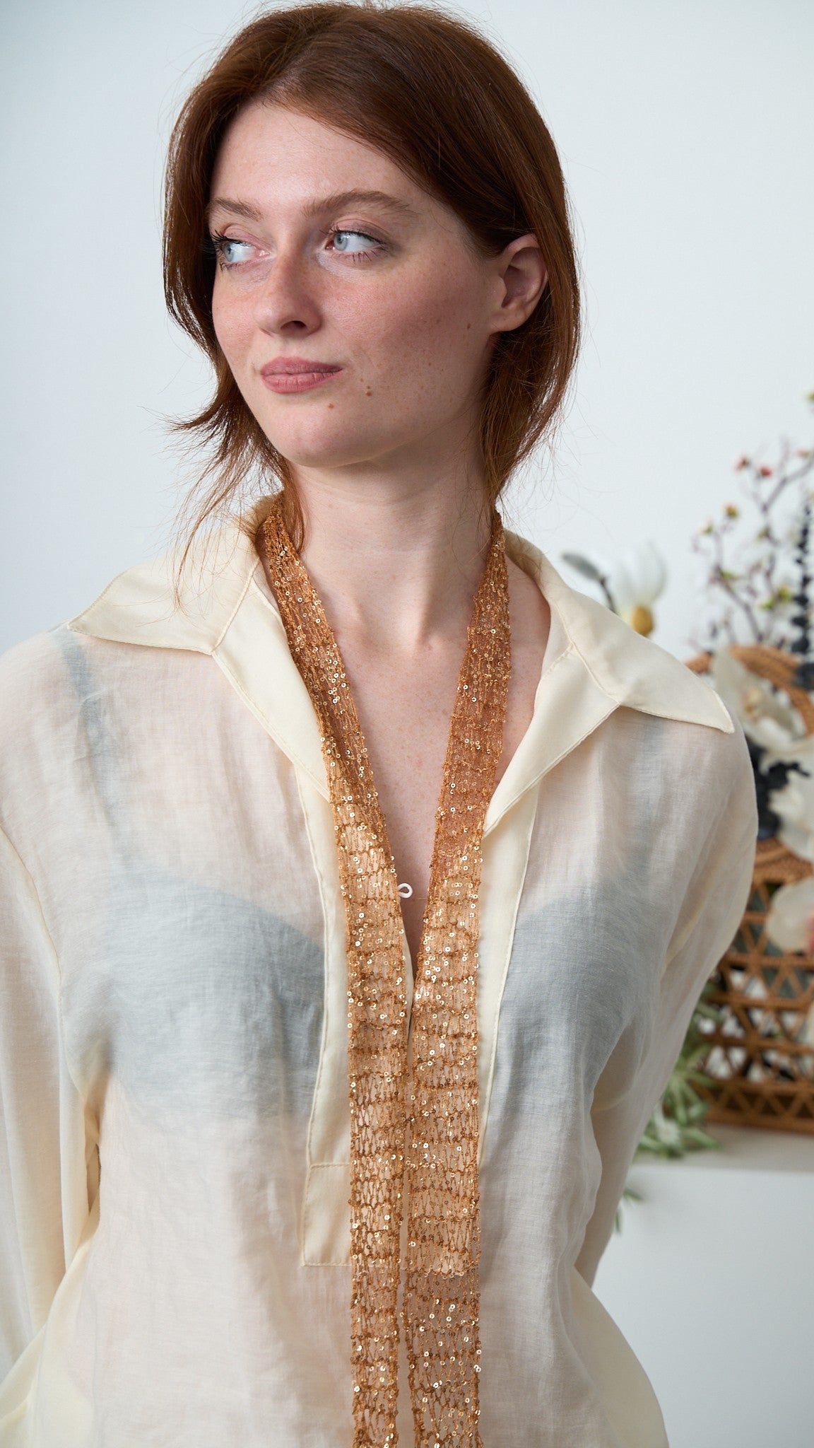 Via Roma - Foulard a maglia - Rame - Ambra - Dorato