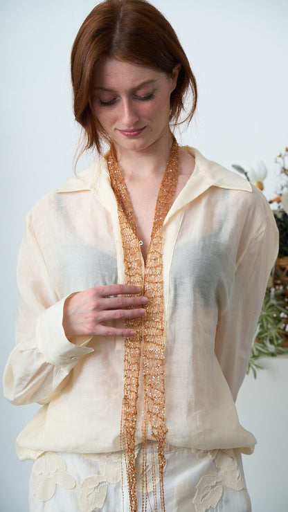 Via Roma - Foulard a maglia - Rame - Ambra - Dorato