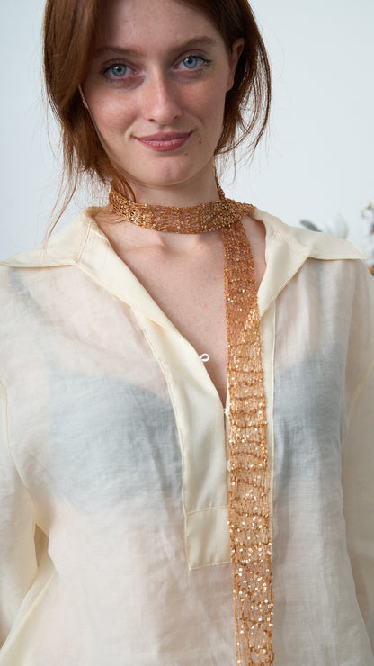 Via Roma - Foulard a maglia - Rame - Ambra - Dorato