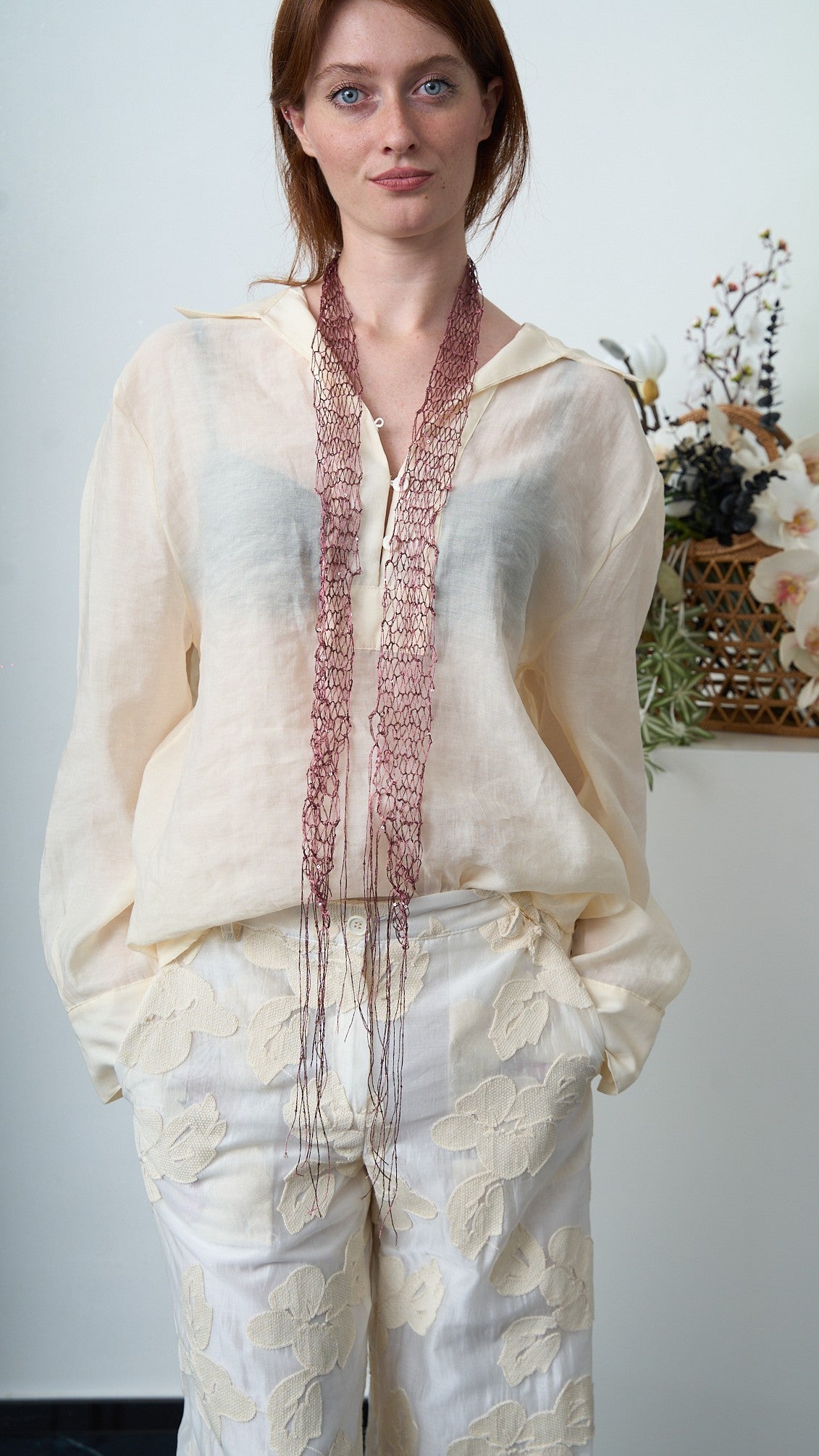 Via Roma - Foulard a maglia - Rosa