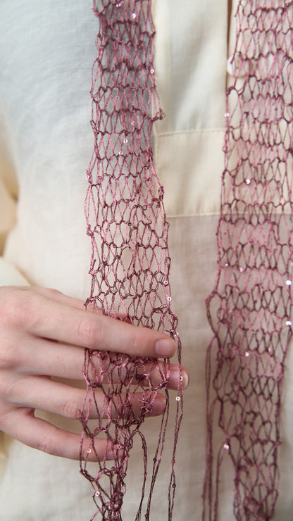 Via Roma - Foulard a maglia - Rosa