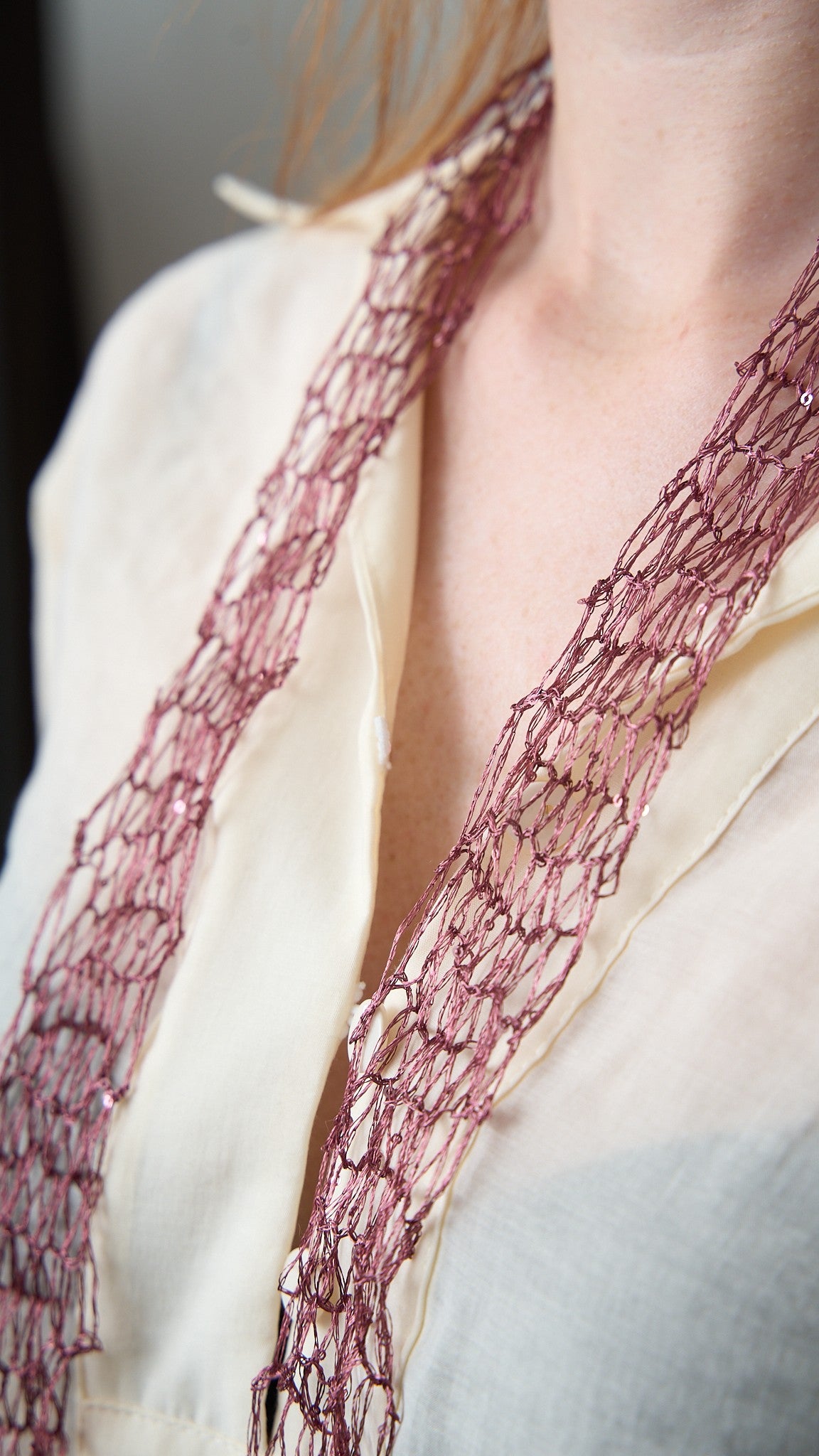 Via Roma - Foulard a maglia - Rosa
