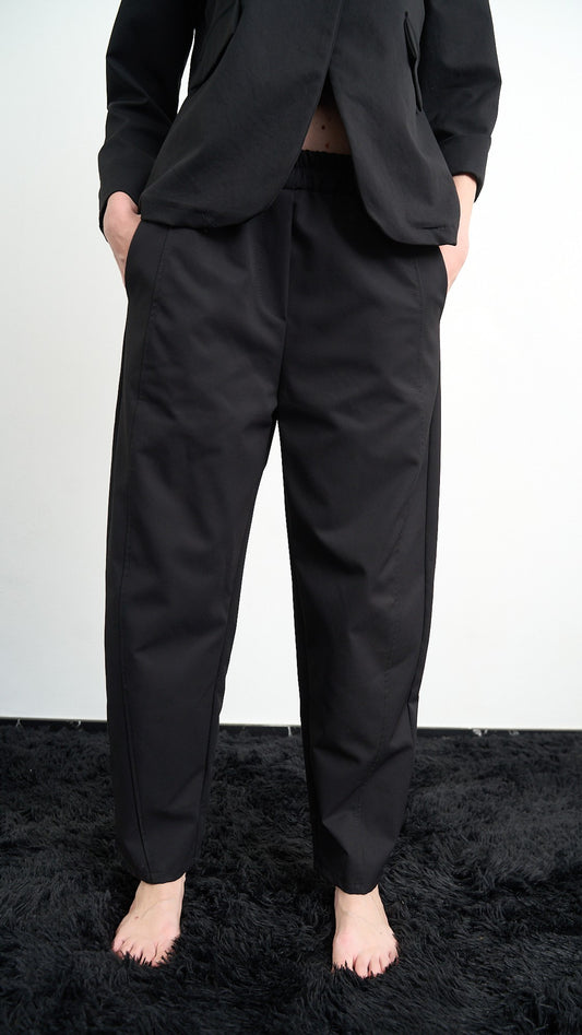 Via Roma - Pantalone morbido con vita elasticizzata - Nero - ART.26AI6000950