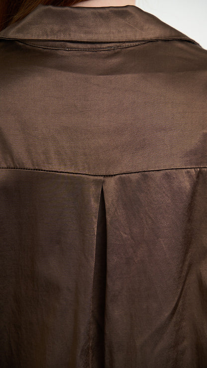 Via Roma - Blusa con scollo a V - Cioccolato - ART.26AI4000760