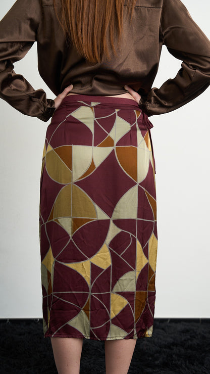 Via Roma - Gonna pareo fantasia geometrica - Multicolore - ART.26AI60001450