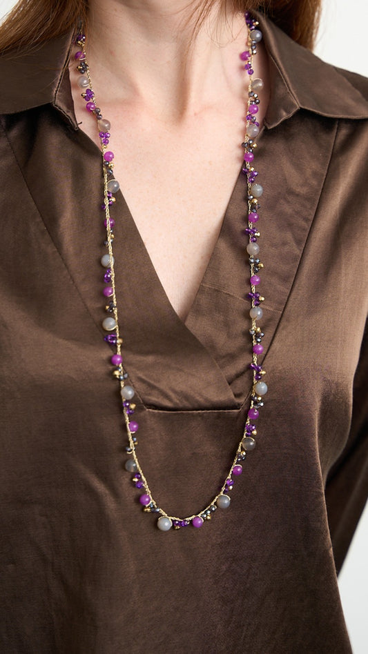 Via Roma - Collana "Francesca" - Viola - Dorato