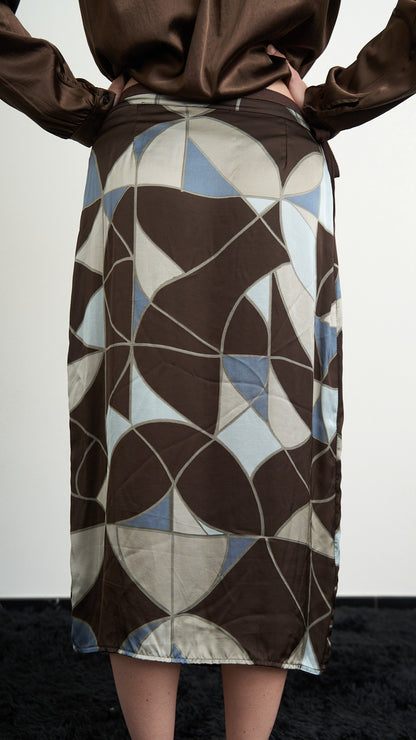 Via Roma - Gonna pareo fantasia geometrica - Multicolore - ART.26AI60001450