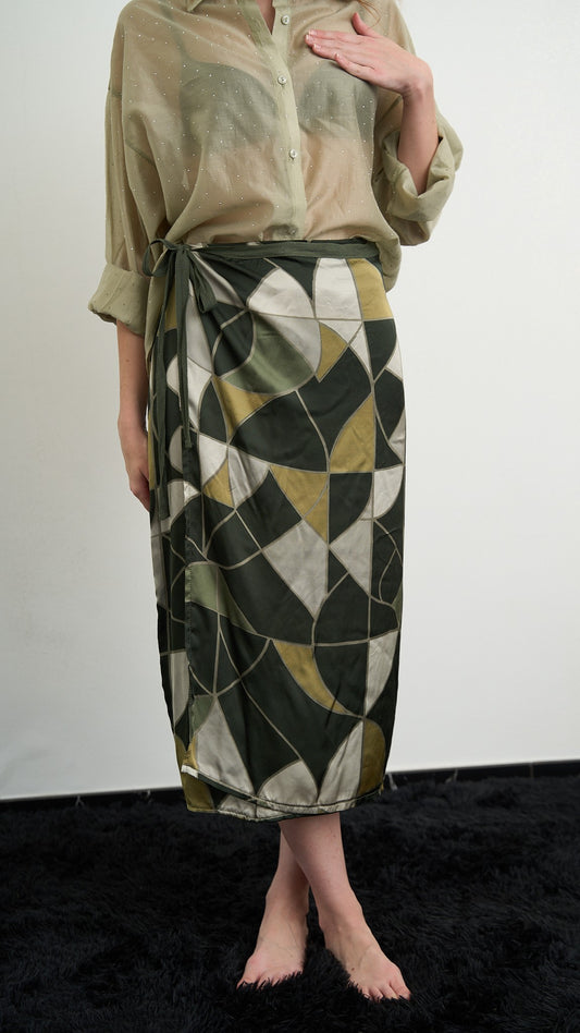 Via Roma - Gonna pareo fantasia geometrica - Multicolore - ART.26AI60001450