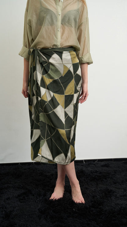 Via Roma - Gonna pareo fantasia geometrica - Multicolore - ART.26AI60001450